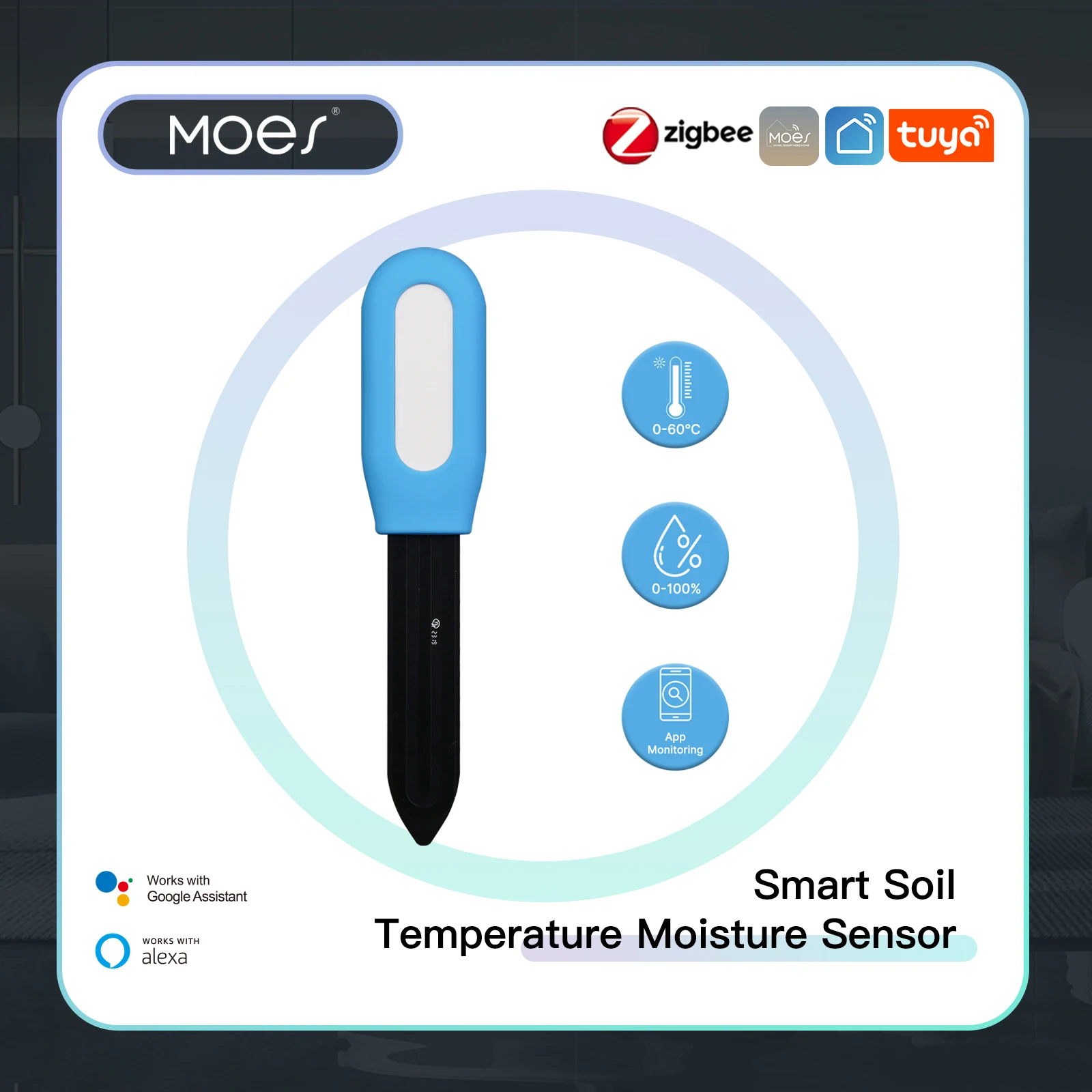Smart Garden Moisture Sensor - MOES Smart ZigBee miernik temperatury gleby