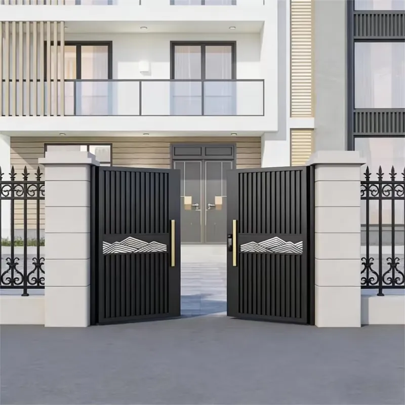 Smart Garden Gate - Nowoczesne chińskie aluminiowe podwójne bramy automatyczne,