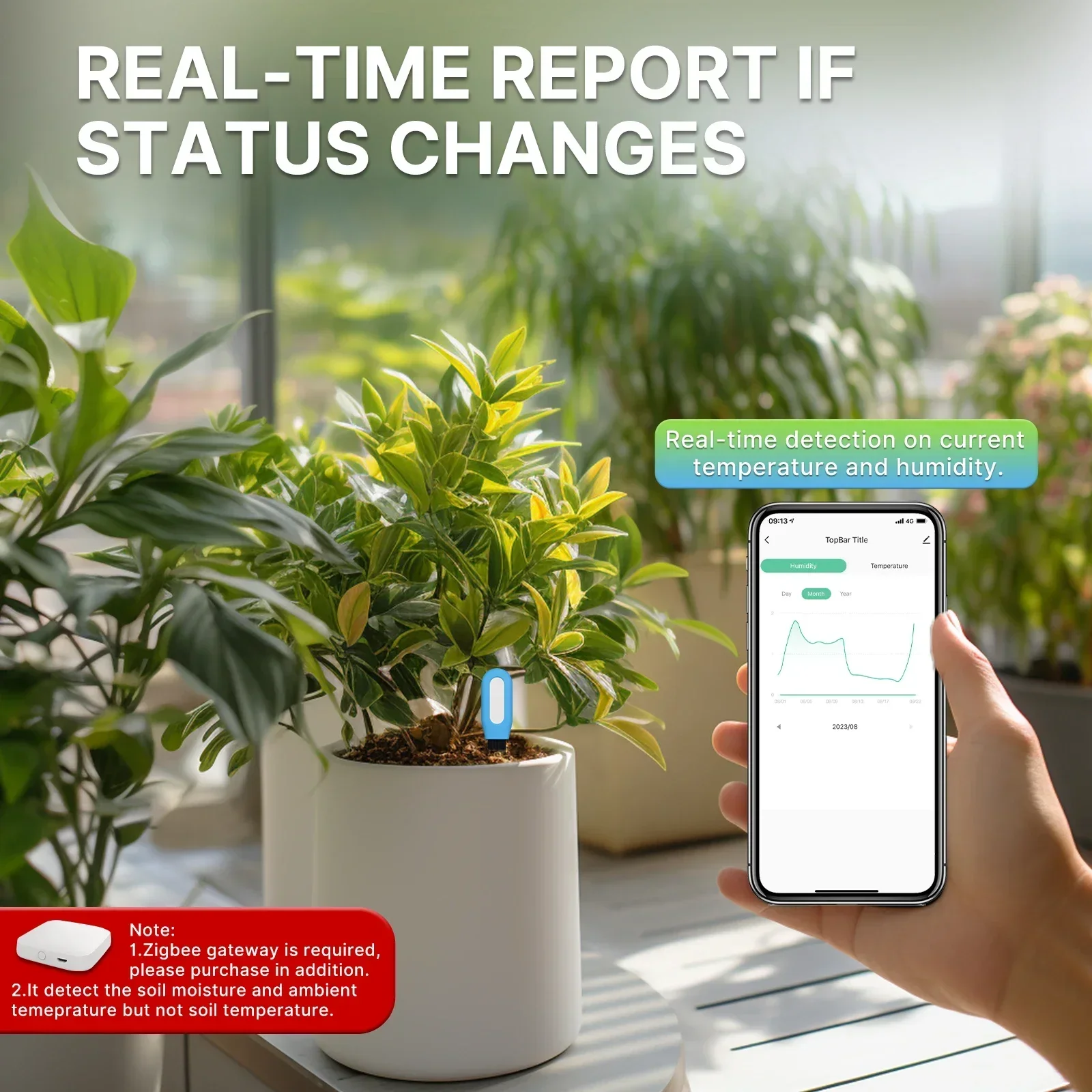 MOES Smart ZigBee miernik temp – Smart Garden Moisture Sensor recenzja i cena